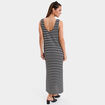 Robe longue en crochet bretelles larges noir femme