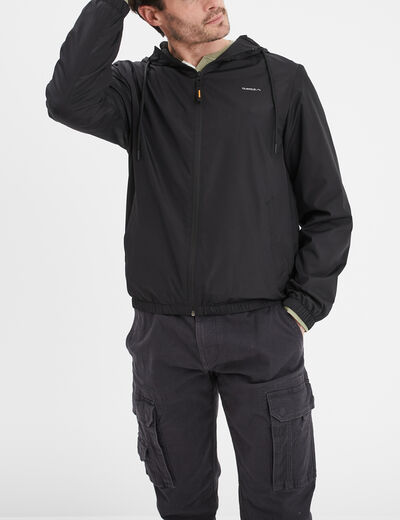 Veste à capuche zippée Trappeur noir homme