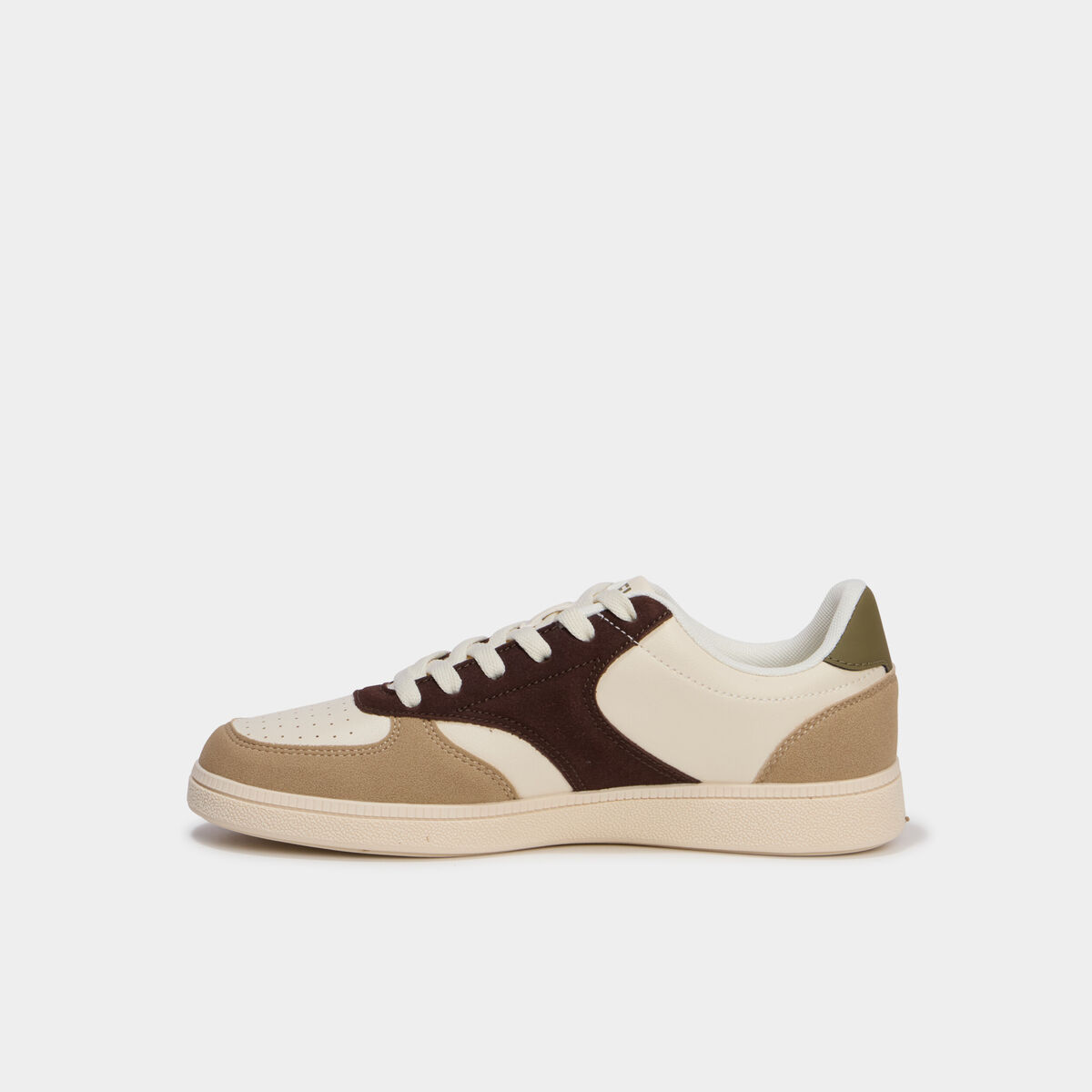 Baskets basses &agrave; lacets vert kaki femme