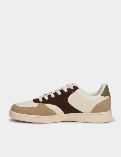 Baskets basses &agrave; lacets vert kaki femme
