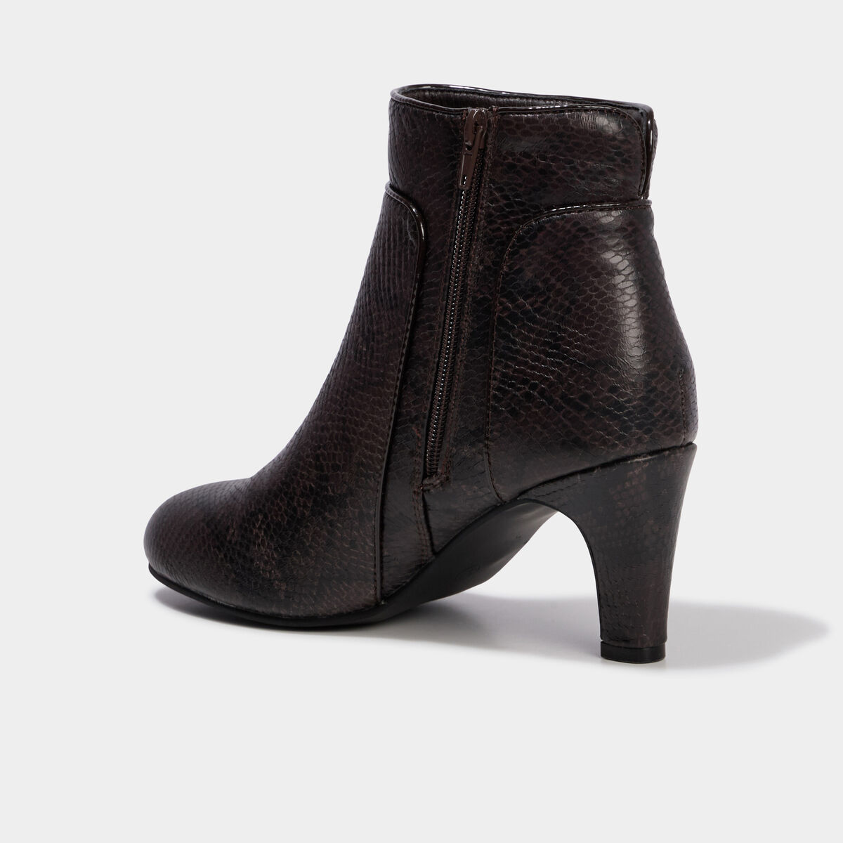 Boots &agrave; talons bout amande multicolore femme