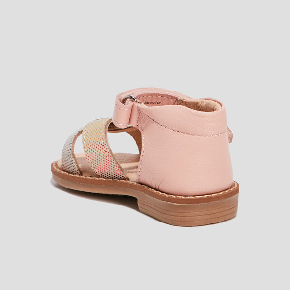 sandales en cuir rose bebef Sandales en cuir rose bébé fille