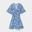 Robe courte taille &eacute;lastiqu&eacute;e bleu marine femme