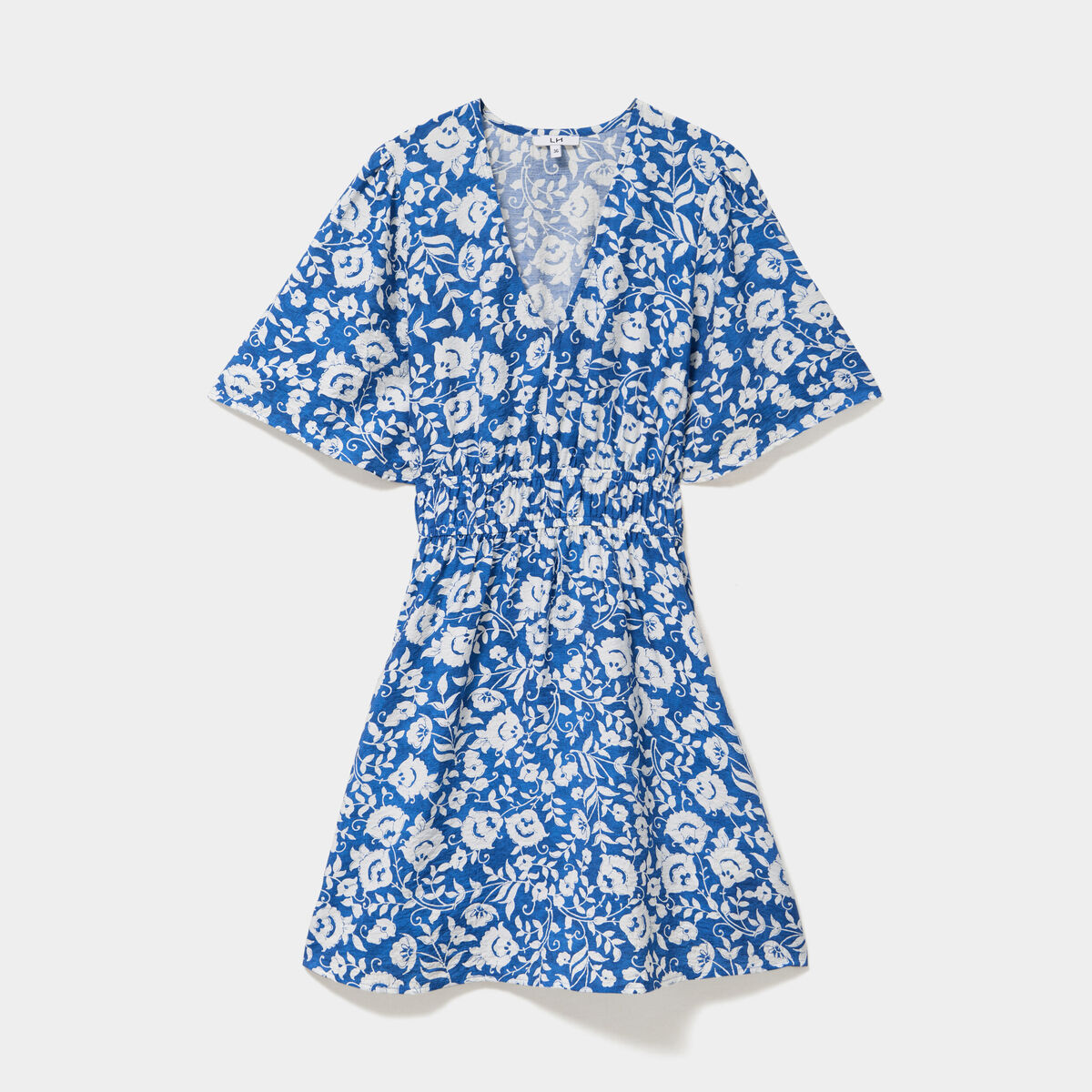 Robe courte taille &eacute;lastiqu&eacute;e bleu marine femme