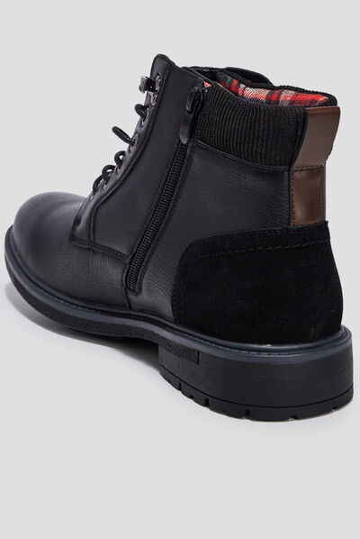 Bottines crantées zippées noir homme