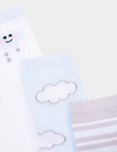 Lot de 5 paires chaussettes bleu ciel bébé garçon