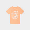 T-shirt col rond manches courtes coton orange corail garçon
