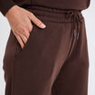 Pantalon jogging droit molleton marron foncé femme