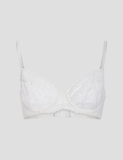 Soutien-gorge emboîtant micro dentelle ivoire femme