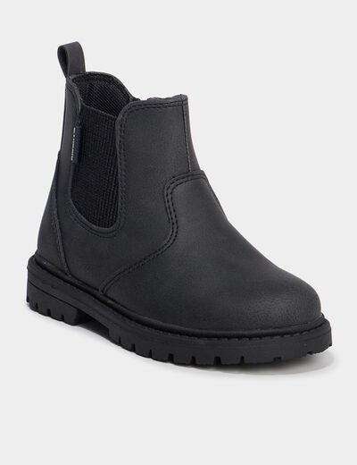Boots crant&eacute;es noir gar&ccedil;on