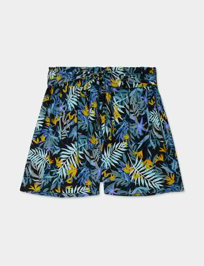 Short ample fluide noir femme