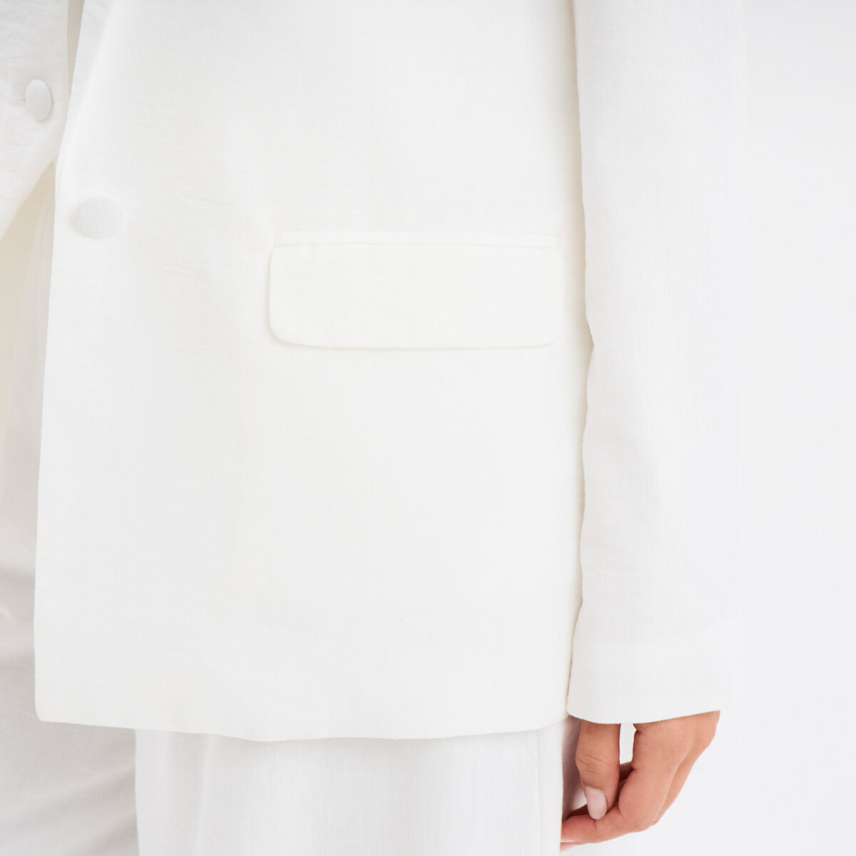 Veste blazer droite blanc femme