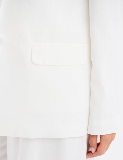 Veste blazer droite blanc femme