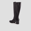Bottes à talons en cuir noir femme