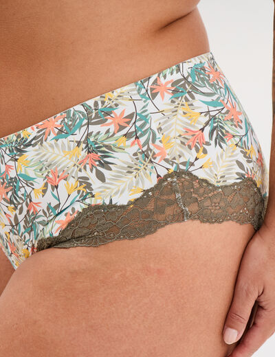 Shorty microfibre blanc femme grande taille