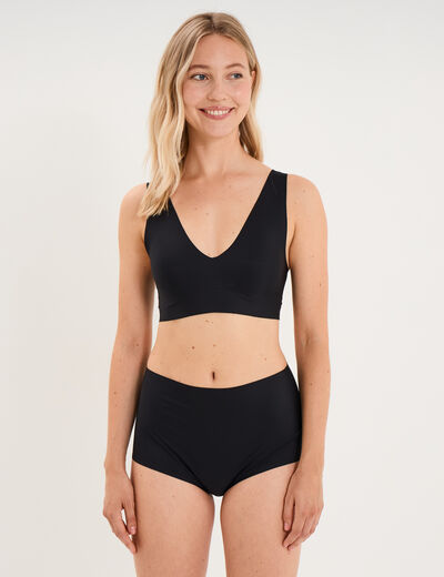 Soutien-gorge brassi&egrave;re microfibre noir femme