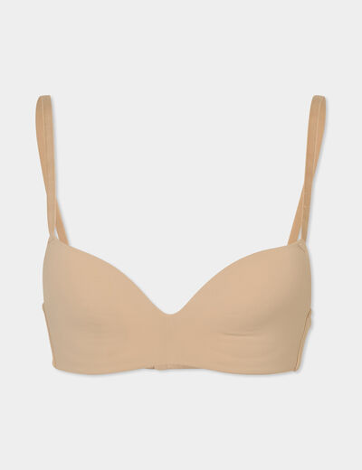 Soutien-gorge push up microfibre beige femme
