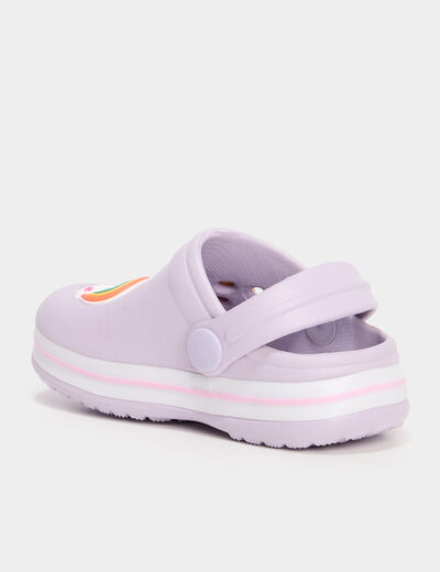 Sabots de plage avec décorations mauve bébé fille