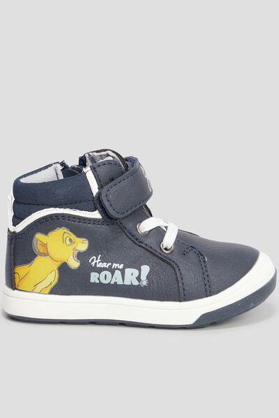 Baskets montantes Le Roi lion Simba bleu marine bébé garçon