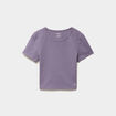 T-shirt de sport court ajust&eacute; violet femme