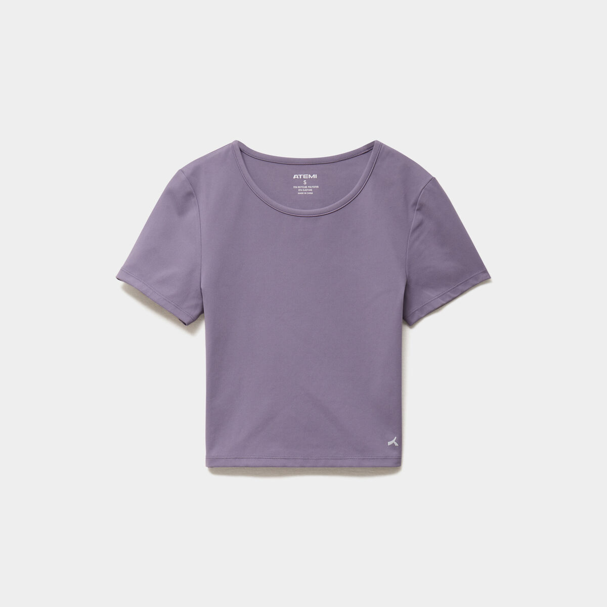 T-shirt de sport court ajust&eacute; violet femme