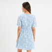 Robe col en V taille smockée Creeks bleu ciel femme