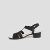 Sandales à talons pied large noir femme