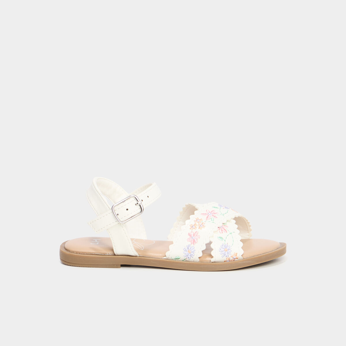 Sandales à broderie blanc fille