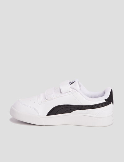 Tennis à scratchs Puma Shuffle blanc garçon