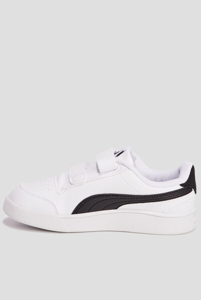 Tennis à scratchs Puma Shuffle blanc garçon