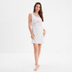 Chemise de nuit sans manches coton gris clair femme