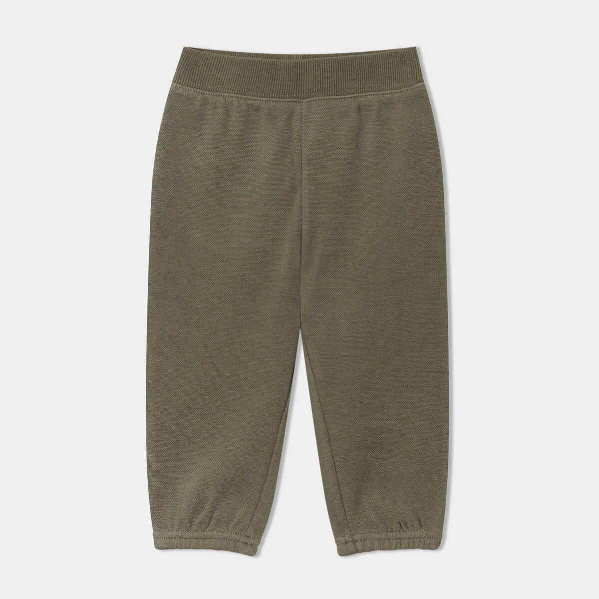 Pantalon jogging taille élastiquée coton vert kaki bébé garçon