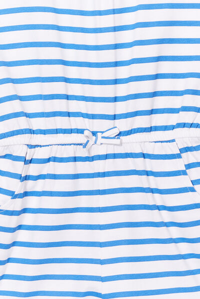 Combishort bretelles fines bleu foncé fille