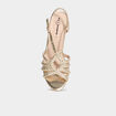 Sandales &agrave; talons 5 cm brides tress&eacute;es jaune or femme