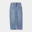 Jupe en jean midi fendue denim double stone femme