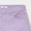 Short droit en coton taille ajustable mauve fille