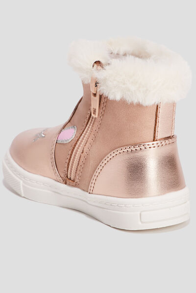 Bottines irisées rose bébé fille