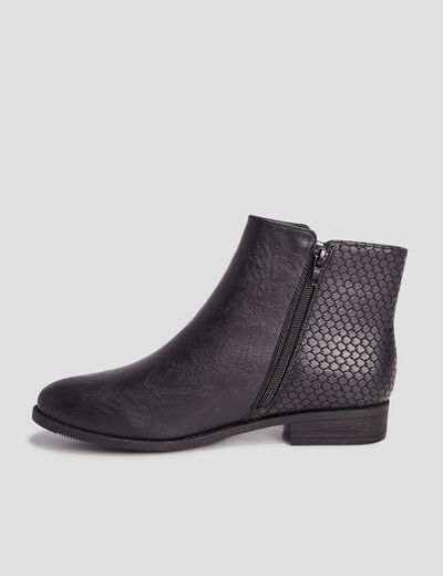Bottines plates noir femme