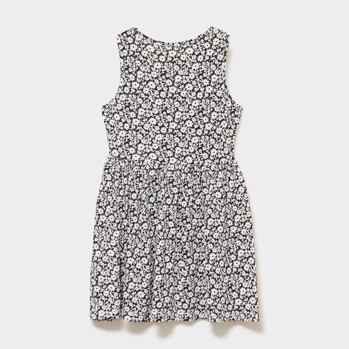 Robe patineuse sans manches coton ecru fille