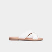 Mules brides larges crois&eacute;es blanc femme