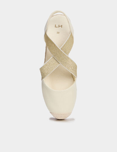 Sandales espadrilles compens&eacute;es en corde sable femme