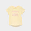 T-shirt droit manches courtes coton jaune clair b&eacute;b&eacute; fille