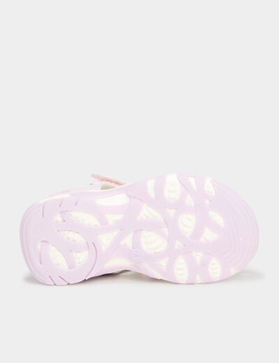 Sandales plates à scratchs rose bébé fille
