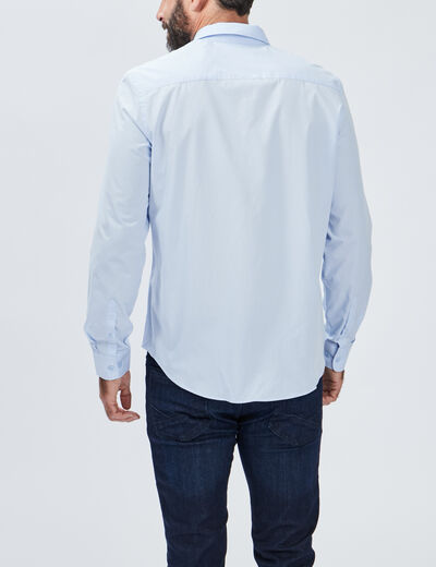 BOSS Chemise ajustée bleue stretch Bleu - Vêtements Chemises manches