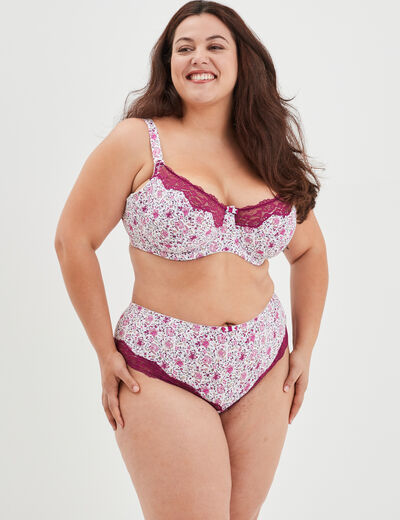 Soutien-gorge emboitant microfibre beige femme grande taille