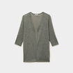 Gilet fin mi long manches 3/4 vert kaki femme