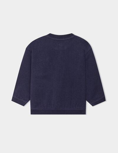 Sweat manches longues 1 poche coton bleu marine bébé garçon
