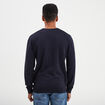 Pull col tunisien manches longues bleu marine homme