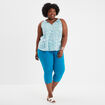Pantalon 7/8ème slim taille haute bleu canard femme grande taille