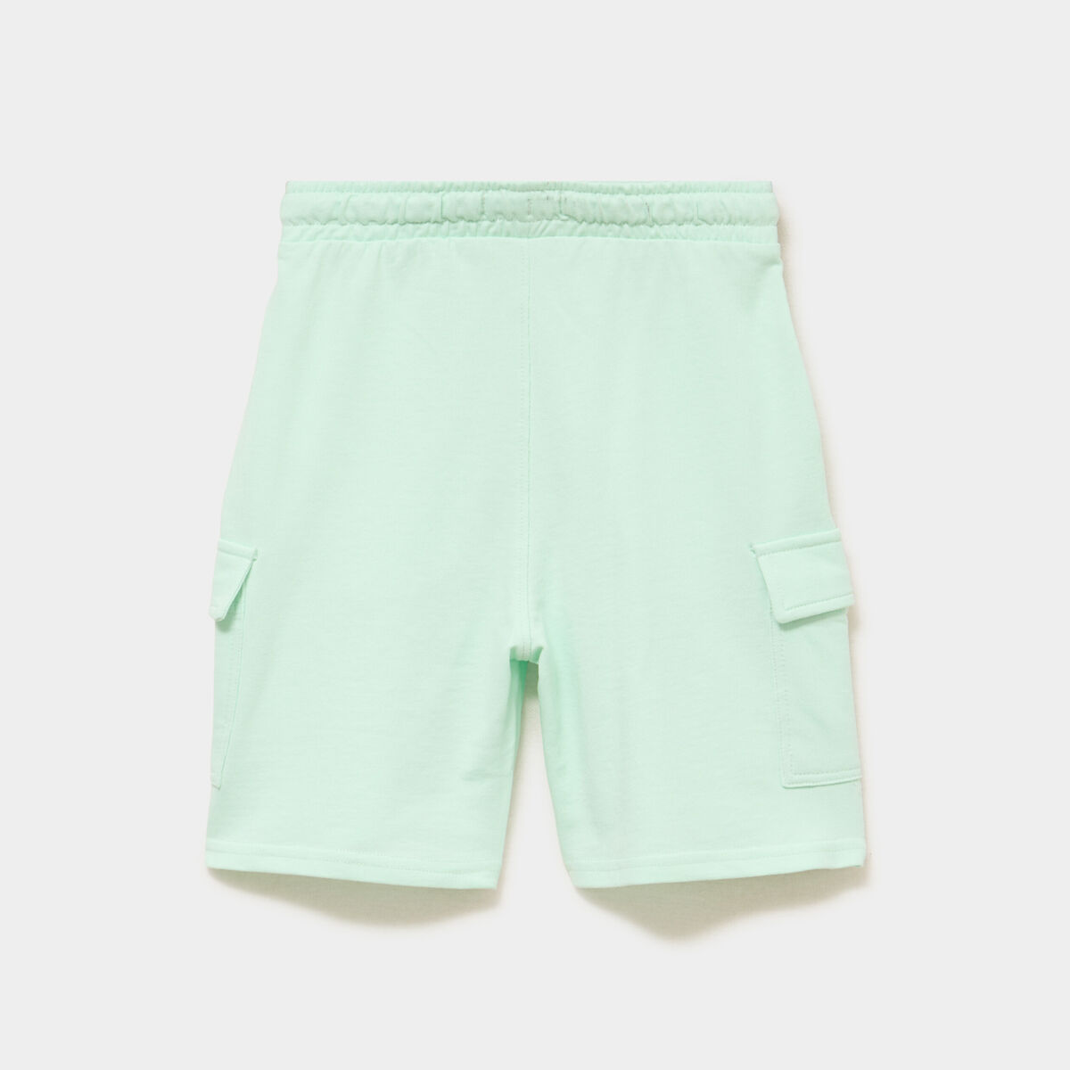 Short cargo molleton taille &eacute;lastiqu&eacute;e vert pastel gar&ccedil;on